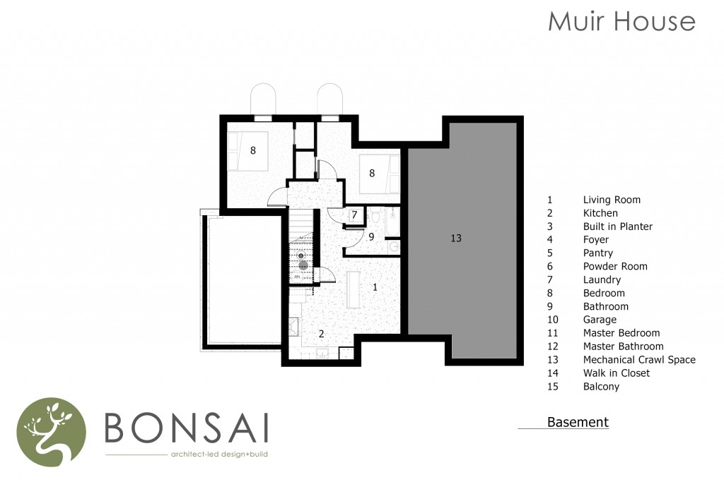 Bonsai Architect-led Design+Build Floorplan basement