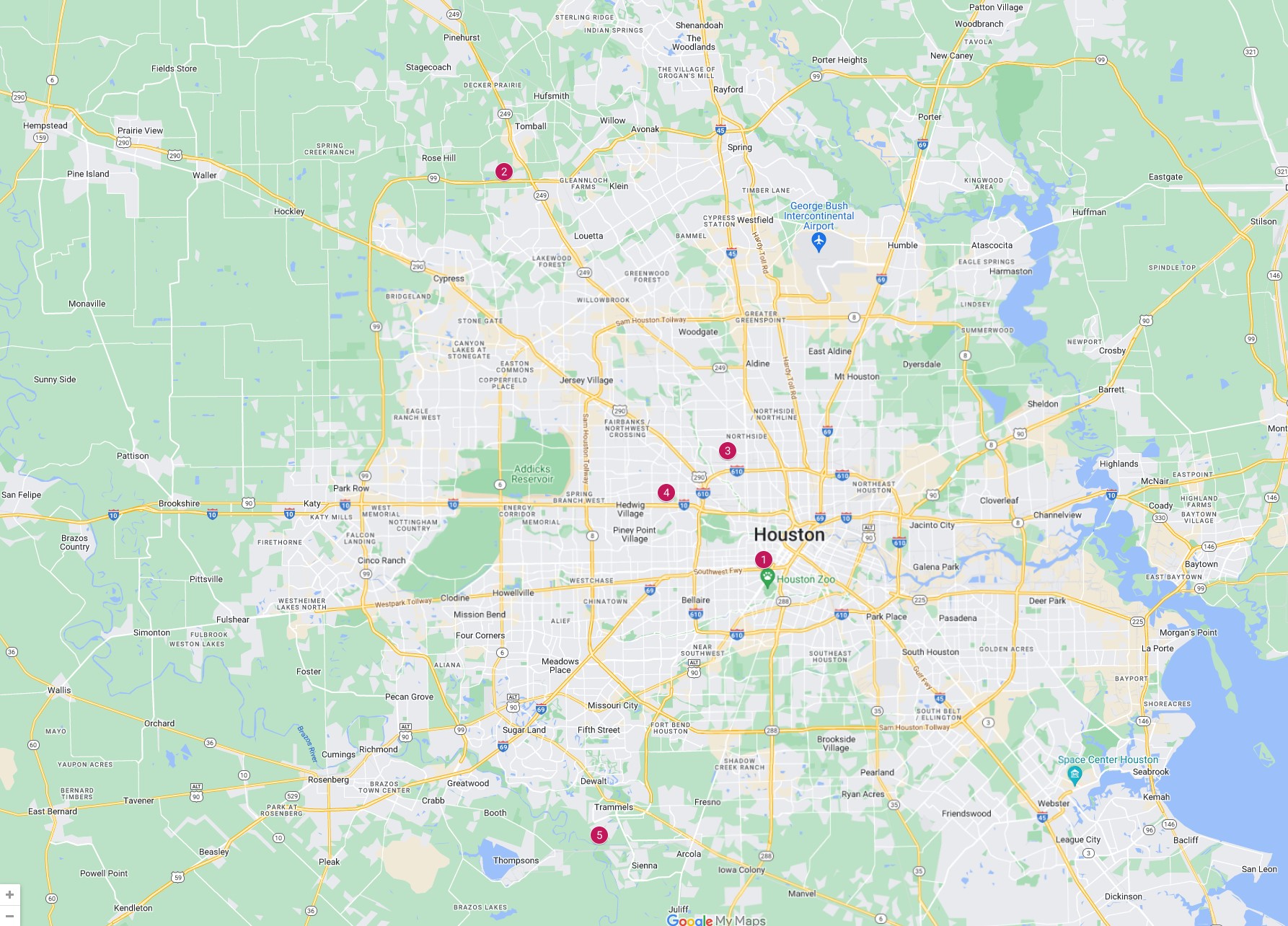 Houston Interiors Tour Map